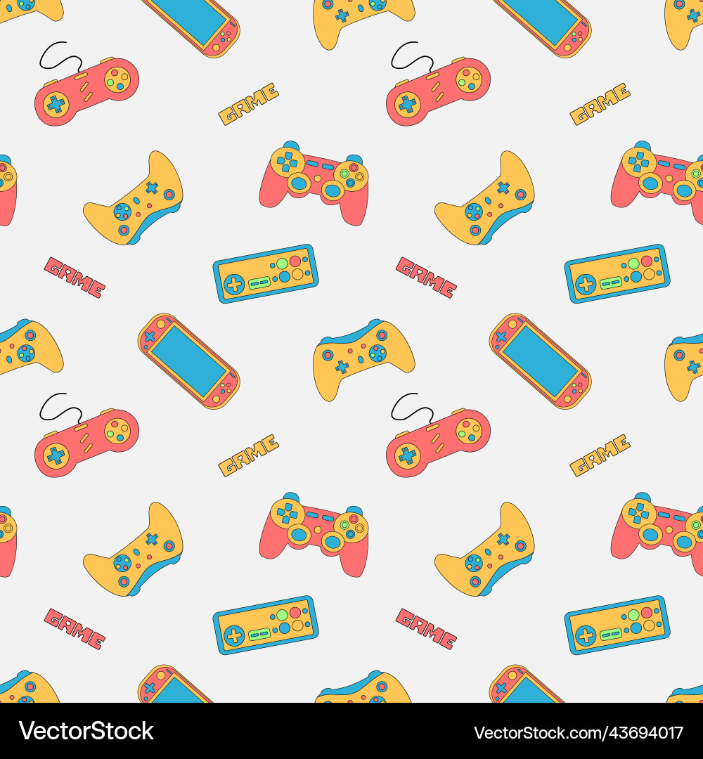 Cute seamless abstract pattern in pixel game Cute seamless abstract pattern in pixel game vector image