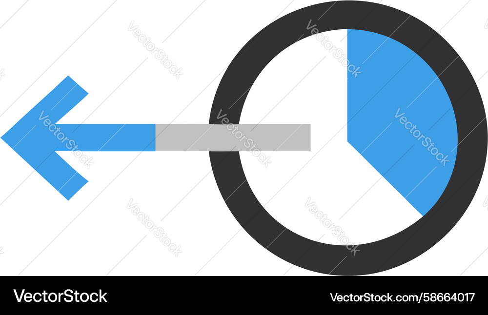 Data shift left pie chart icon with backward Vector Image