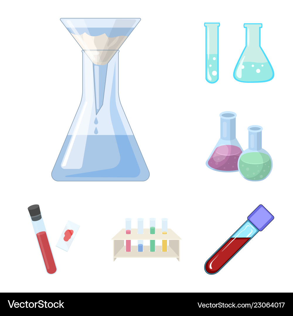 Design of flask and laboratory icon set Vector Image