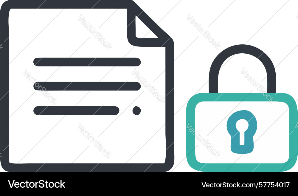 Document locked for editing or access icon design vector image