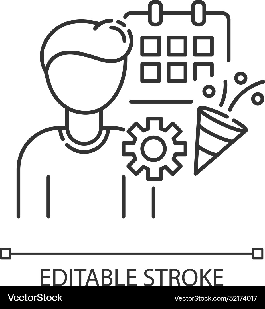 Event manager pixel perfect linear icon Event manager pixel perfect linear icon Vector Image