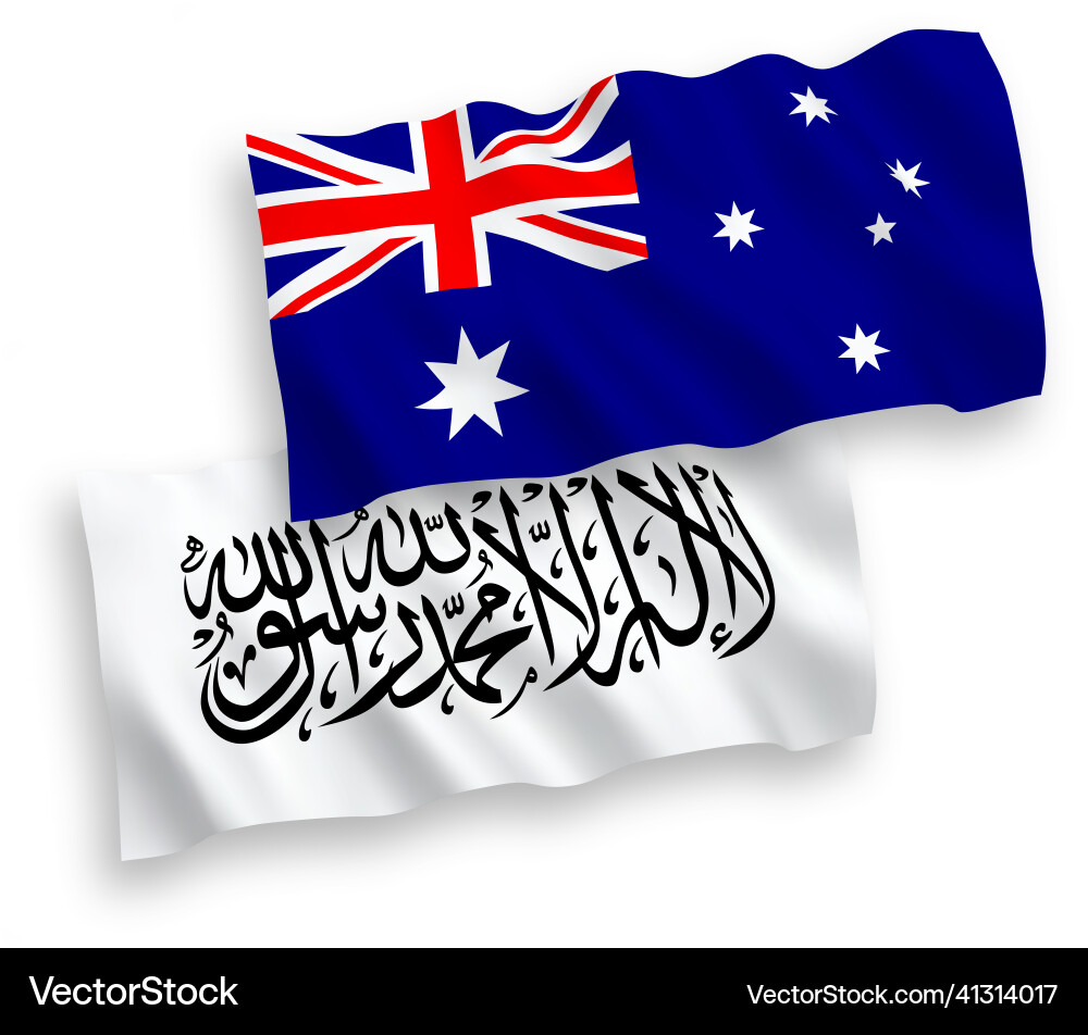 Flags of australia and taliban on a white Vector Image