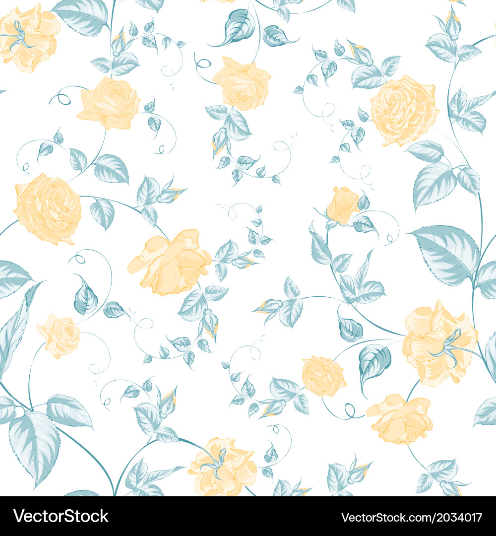 Floral Roses Seamless Texture Vector Image