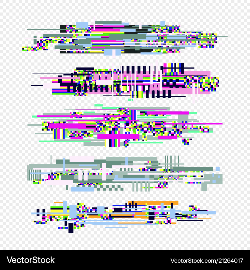 Glitch Effect Elements Royalty Free Vector Image