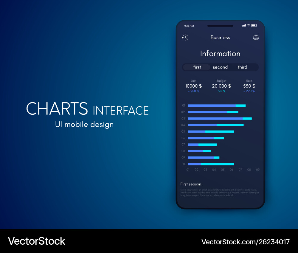 Graphics mobile infographics with two Vector Image