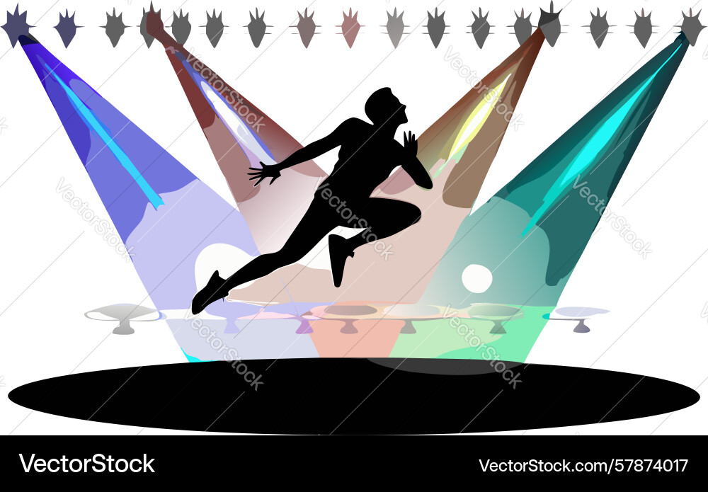 Live performance dynamic dancer on stage under Vector Image