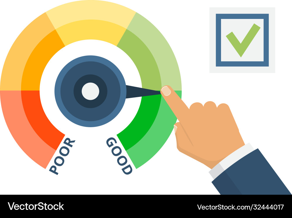 Man hand with pointer next to checkbox analysis Vector Image