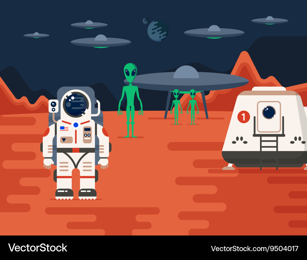 Mars colonizations 02 Vector Image