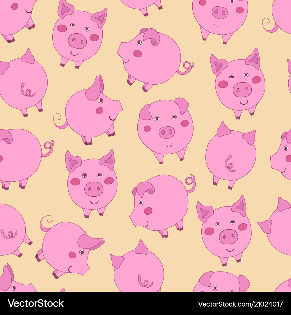 Nahtloses Muster mit niedlichen Cartoon rosa Schweine Nahtloses Muster mit niedlichen Cartoon rosa Schweine vektorbild