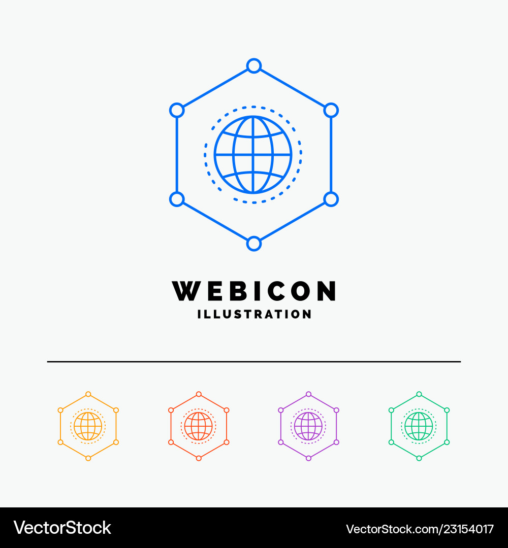 Network global data connection business 5 color Network global data connection business 5 color vector image