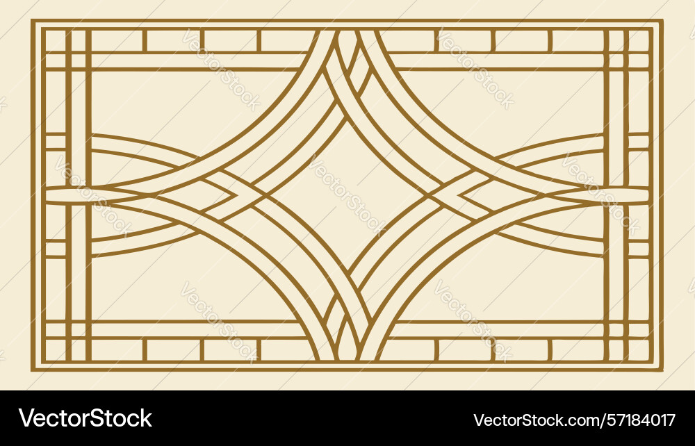 Ornate decorative panel with intersecting lines vector image