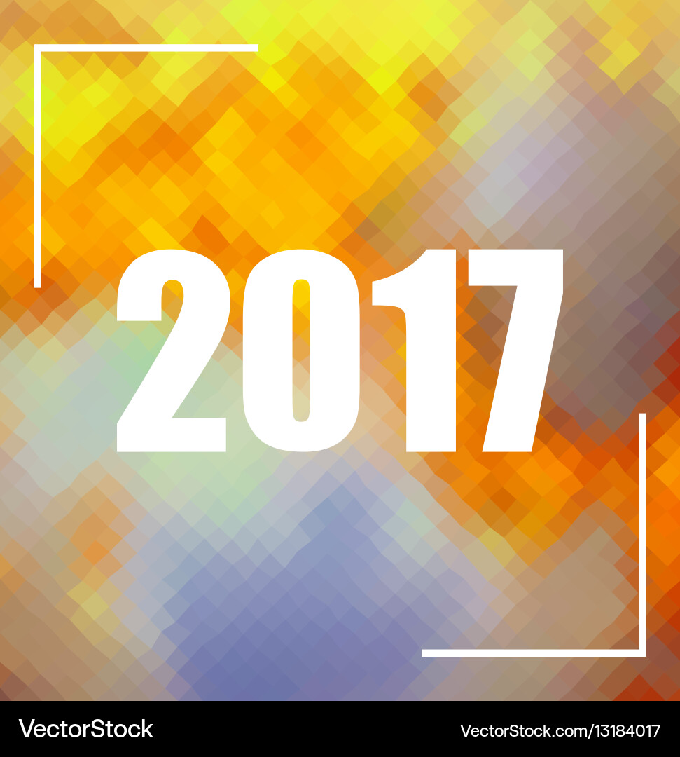 Polygonal background with 2017 numbers Vector Image