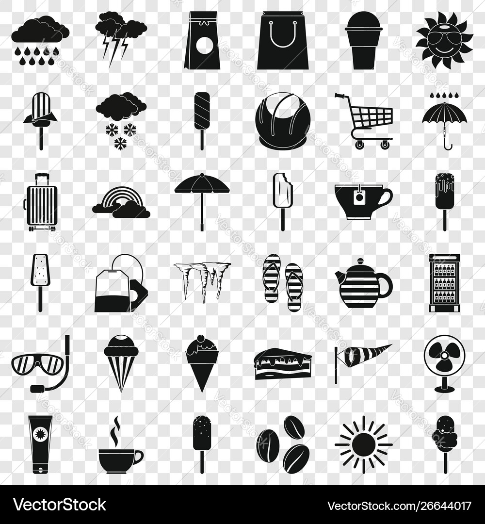 Rainbow icons set simple style Vector Image
