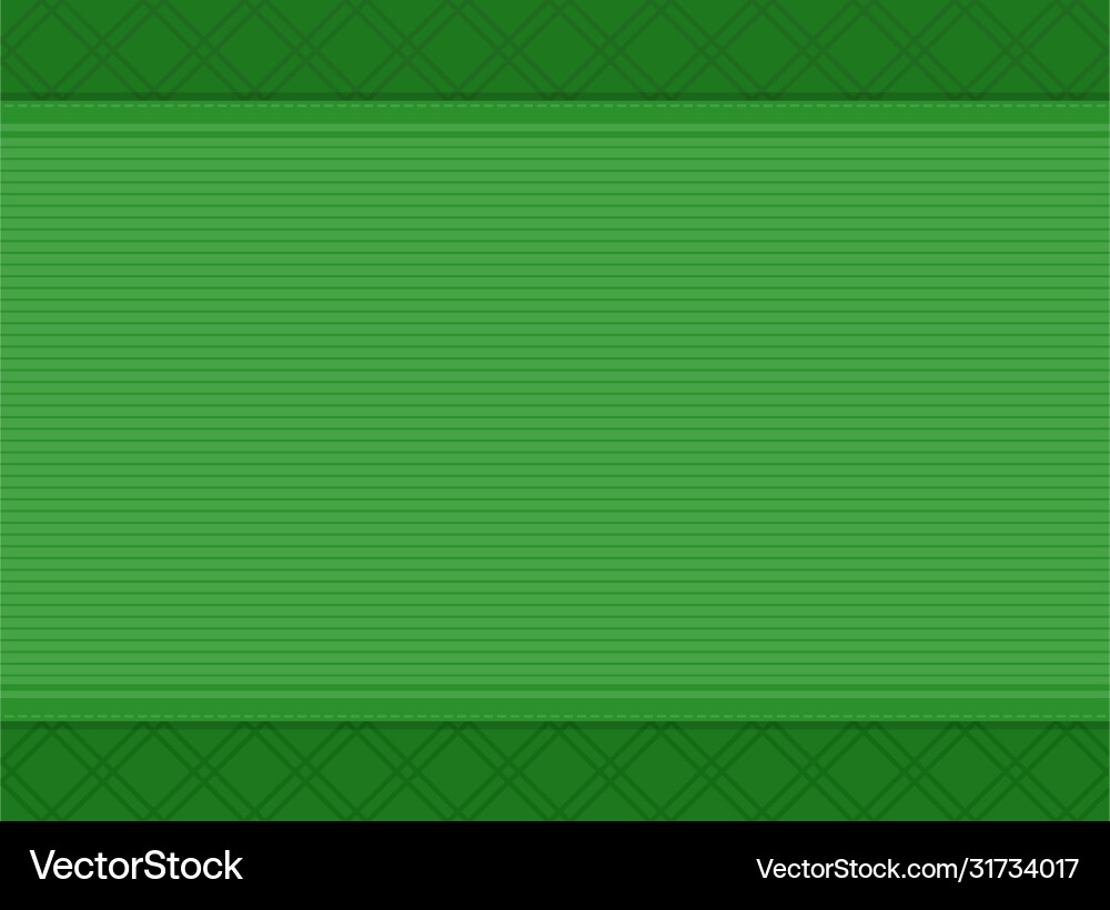 Rectangular green tablecloth with a pattern flat Rectangular green tablecloth with a pattern flat vector image