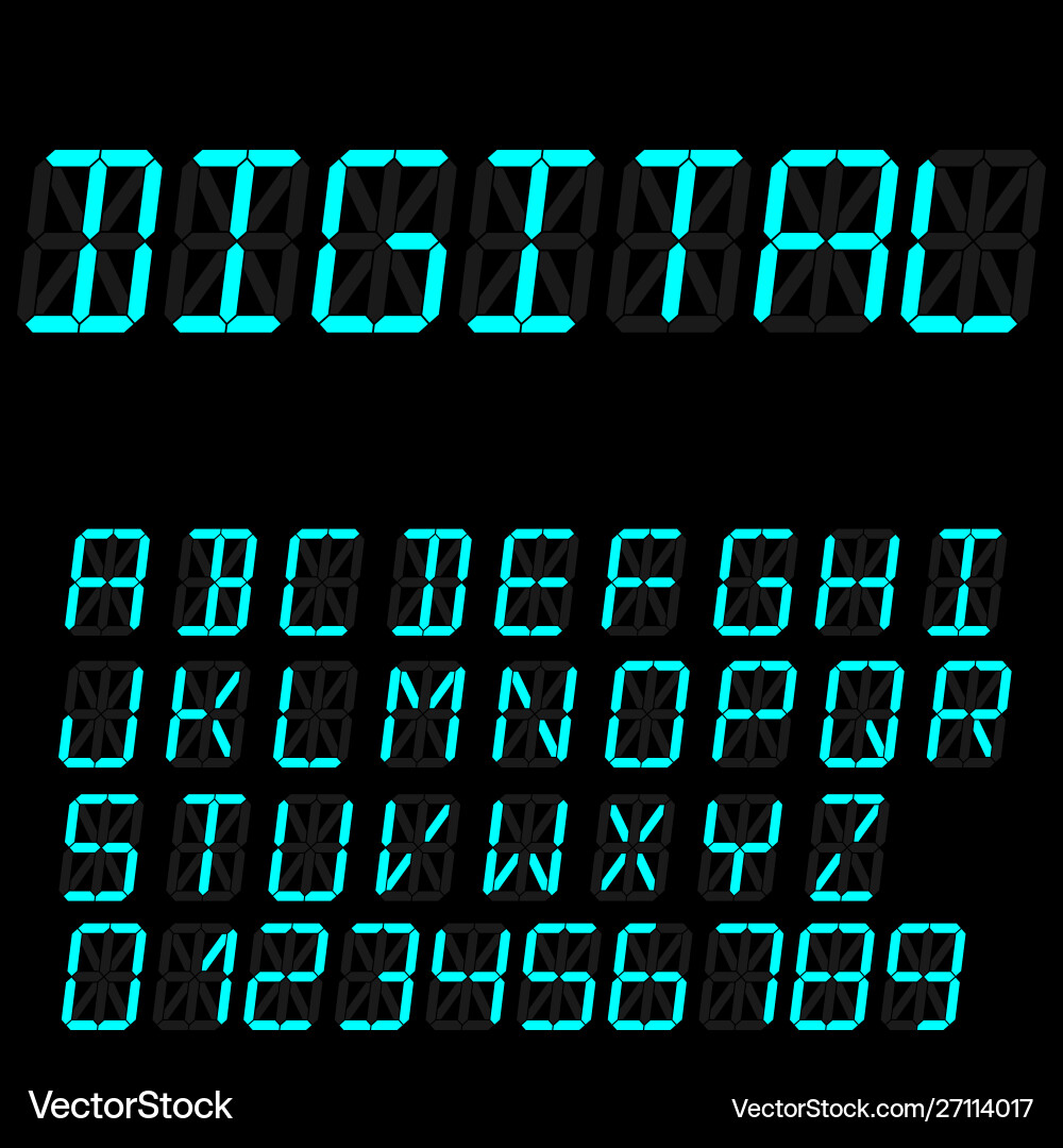 Retro Digital Segment Display vector image