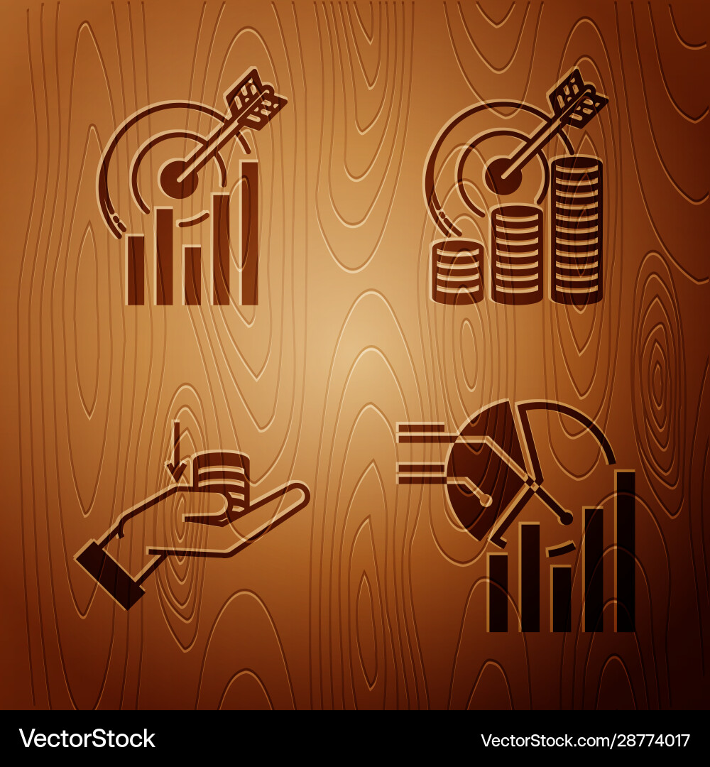 Set pie chart infographic target with graph Set pie chart infographic target with graph vector image