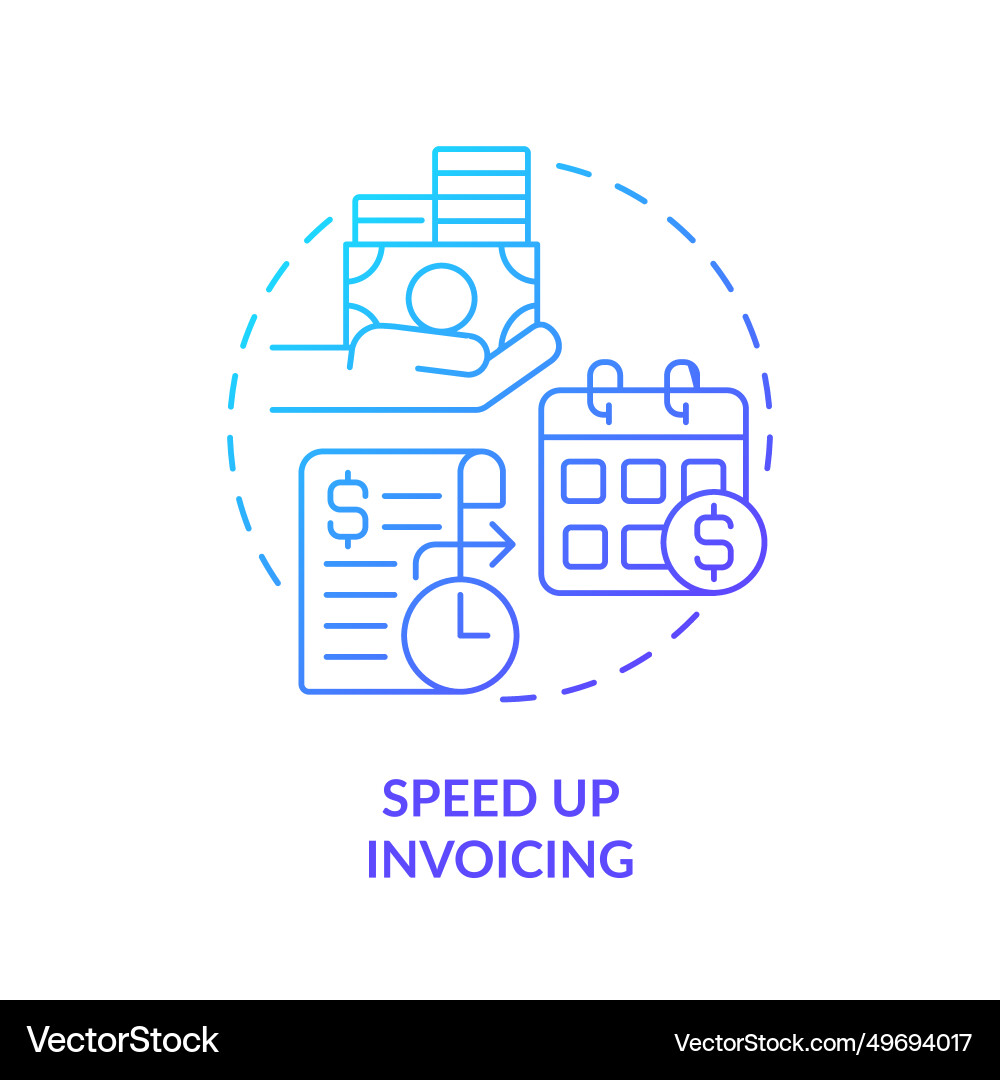 Thin line simple gradient speed up invoicing icon Thin line simple gradient speed up invoicing icon vector image