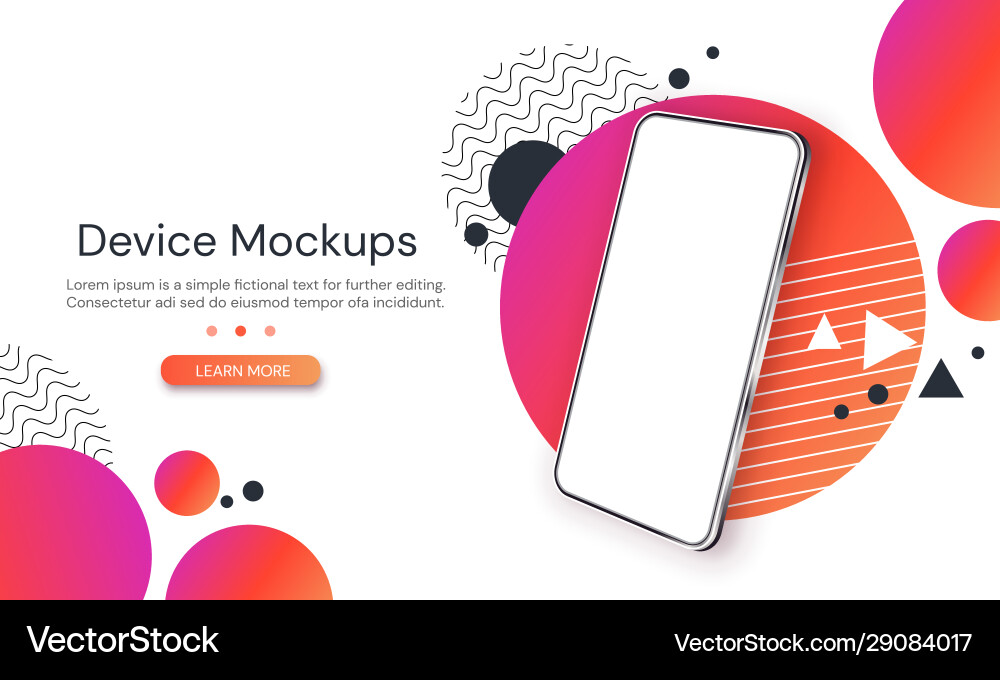 Ui ux design concept smartphone perspective view Ui ux design concept smartphone perspective view vector image