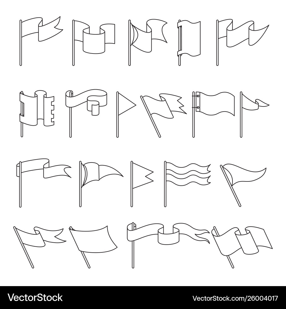 Waving Flags and Pennants vector image