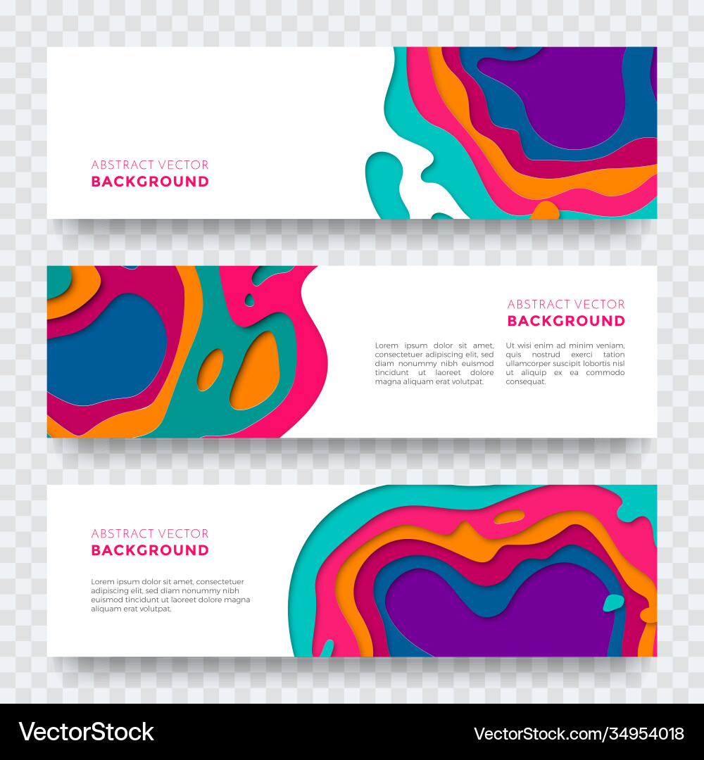 Banner color abstract multi gradient layers vector image