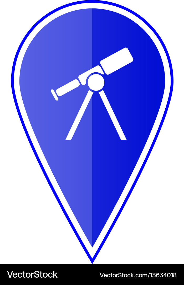 Blue map pointer with telescope Blue map pointer with telescope vector image