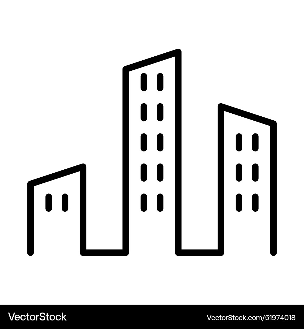 Building icon in thin line style graphic design Vector Image