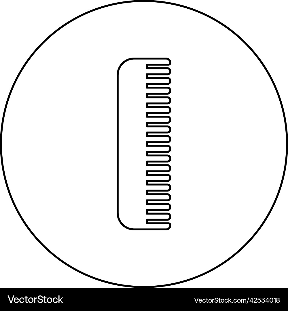 Comb icon in circle round black color image Vector Image