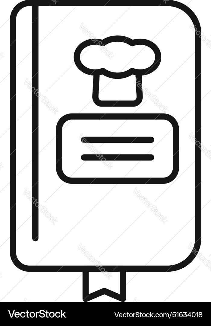 Cookbook icon with chef hat representing culinary Vector Image
