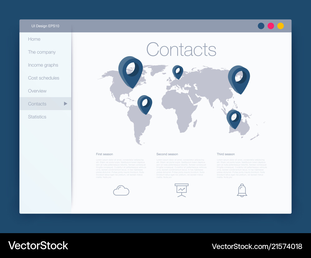 Dashboard infographic template with modern ui vector image
