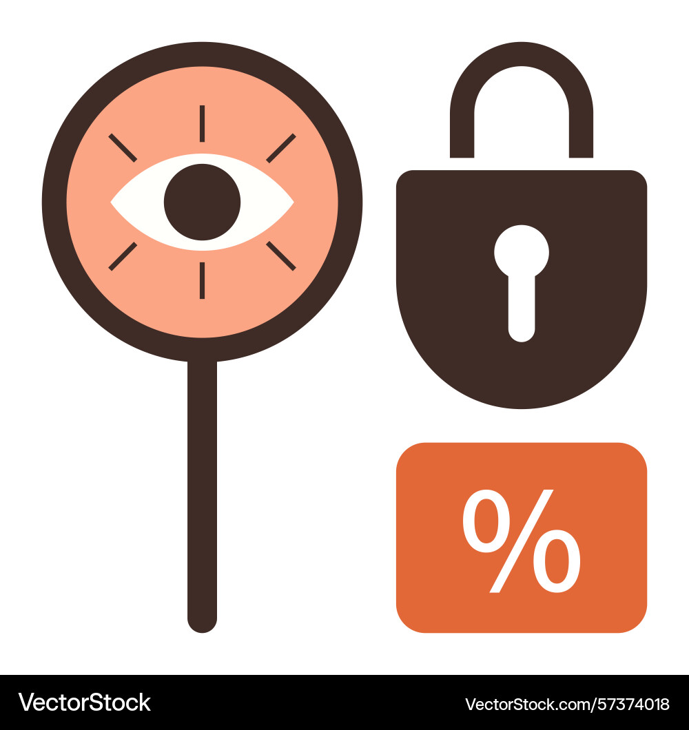 Data privacy and security concept with lock eye vector image