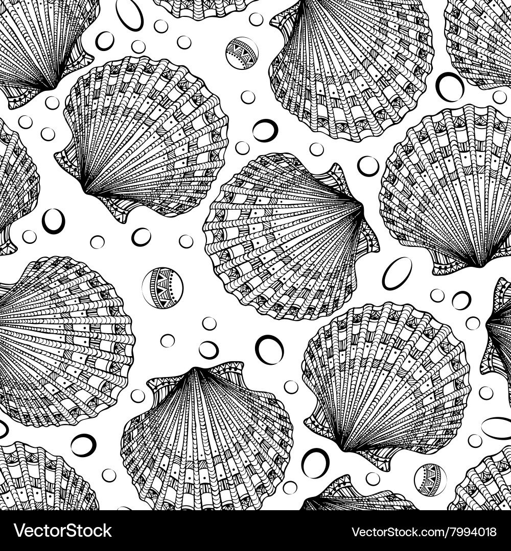 Decorative Seashell Pattern vector image
