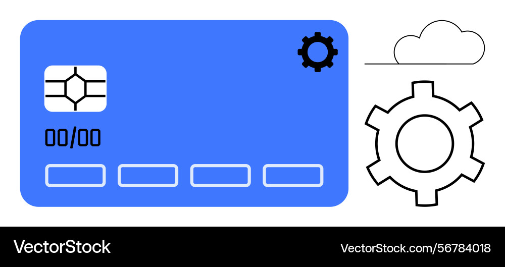 Digital credit card configuration with cloud Digital credit card configuration with cloud vector image