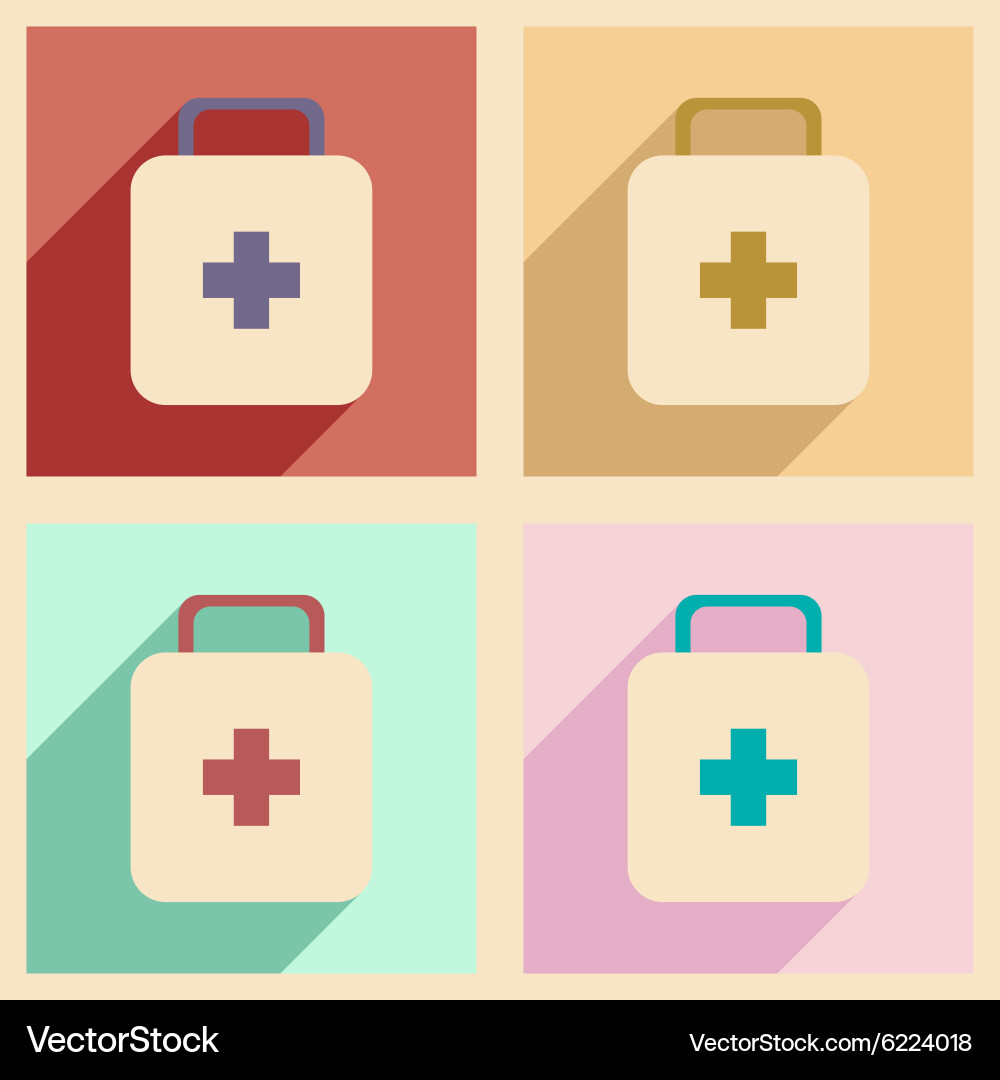 Flat with shadow concept and mobile application Vector Image