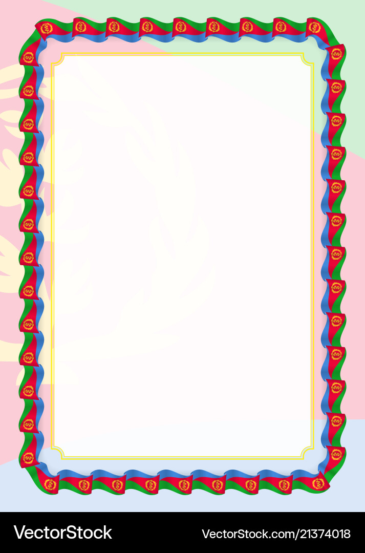 Frame and border of ribbon with eritrea flag Frame and border of ribbon with eritrea flag Vector Image
