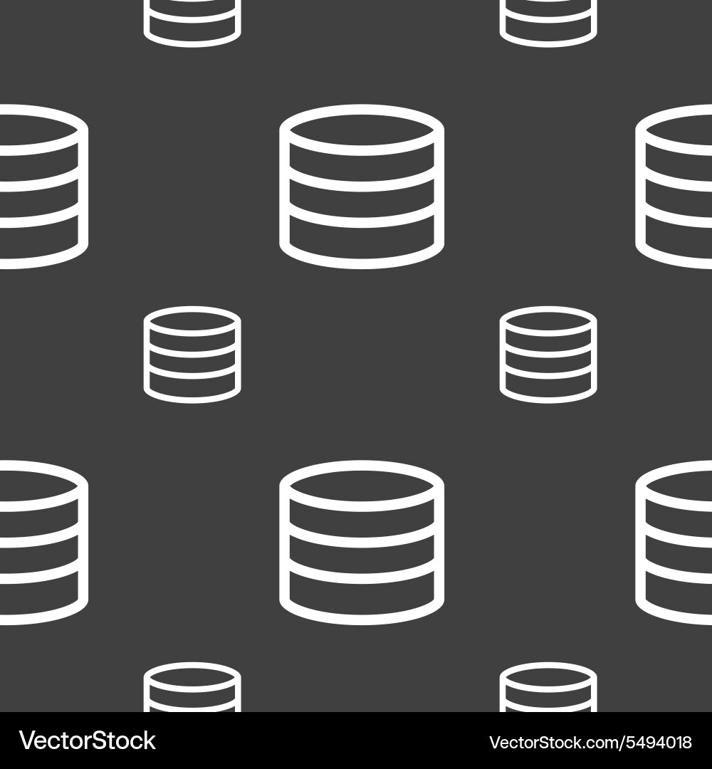 Hard disk and database icon sign seamless pattern vector image