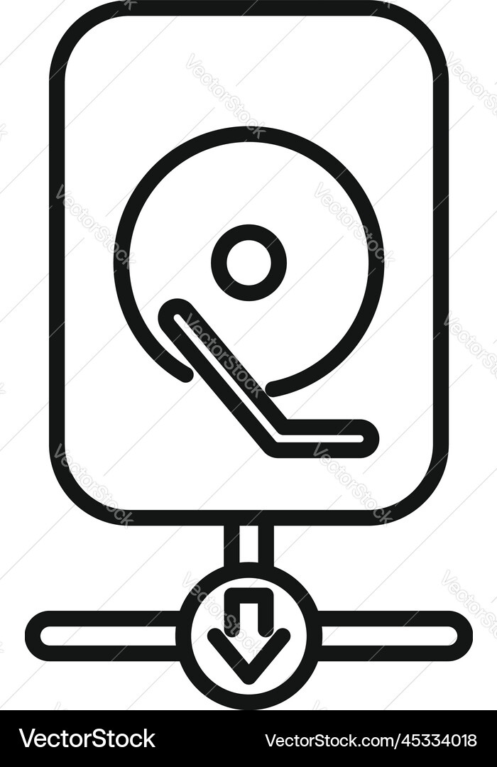 Hdd backup icon outline data cloud Hdd backup icon outline data cloud vector image