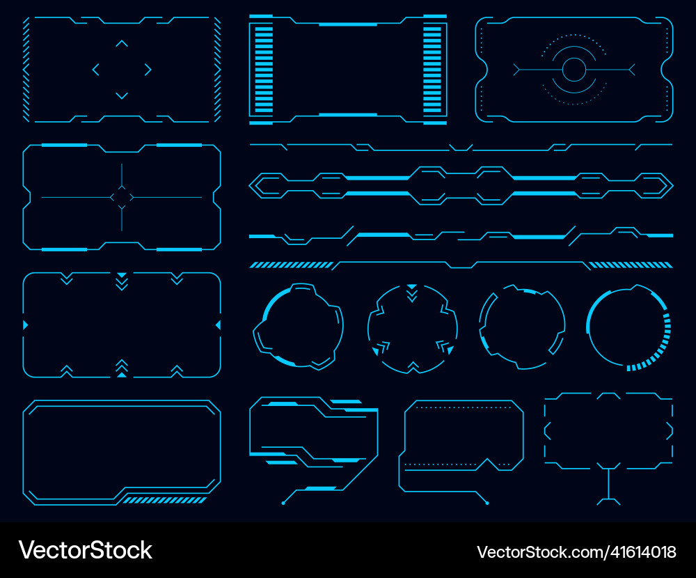 Hud sci fi user interface elements futuristic Hud sci fi user interface elements futuristic vector image