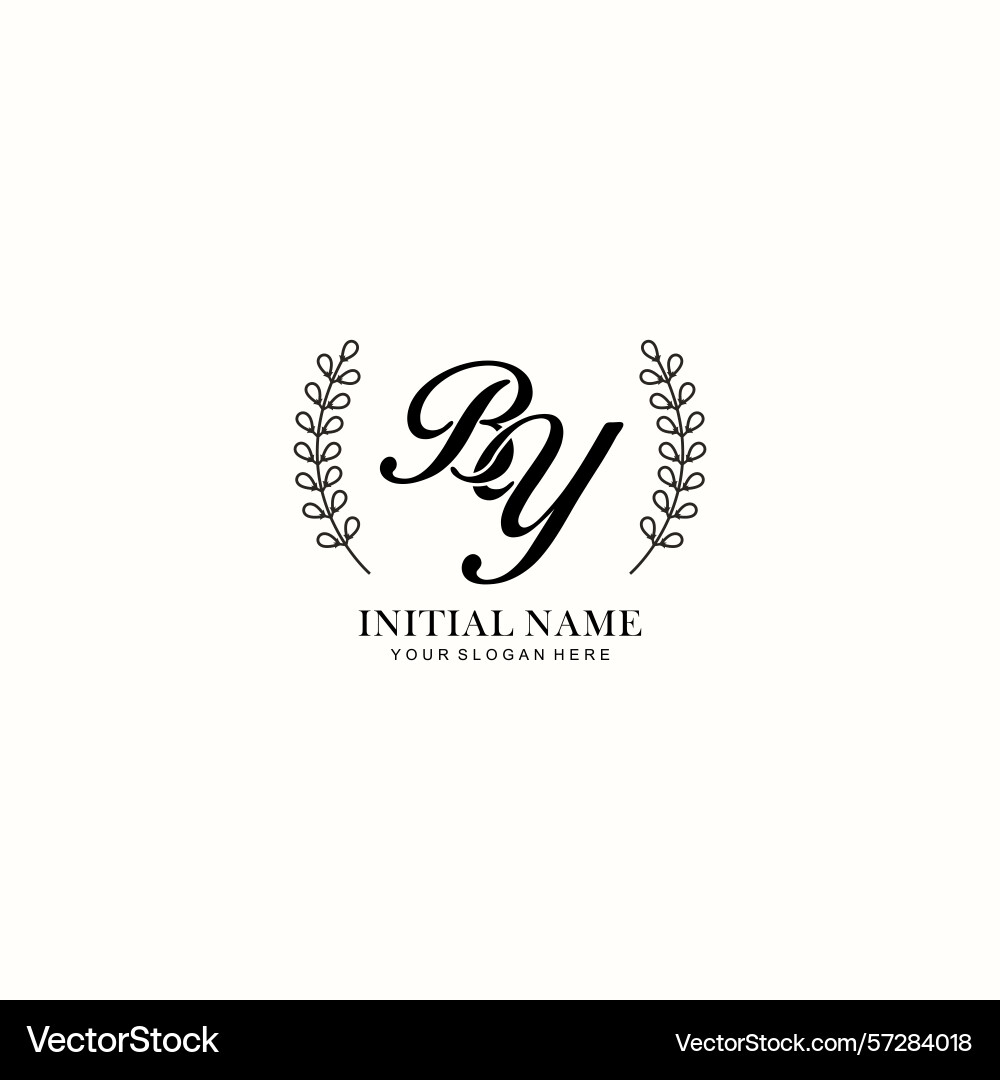 Initial logo templates with botanical elements Initial logo templates with botanical elements vector image