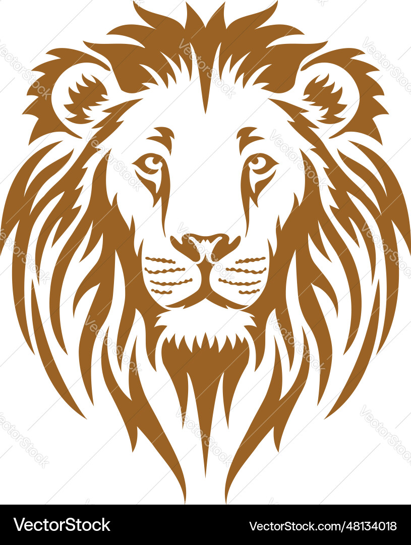 Lion face printable stencil art design Royalty Free Vector