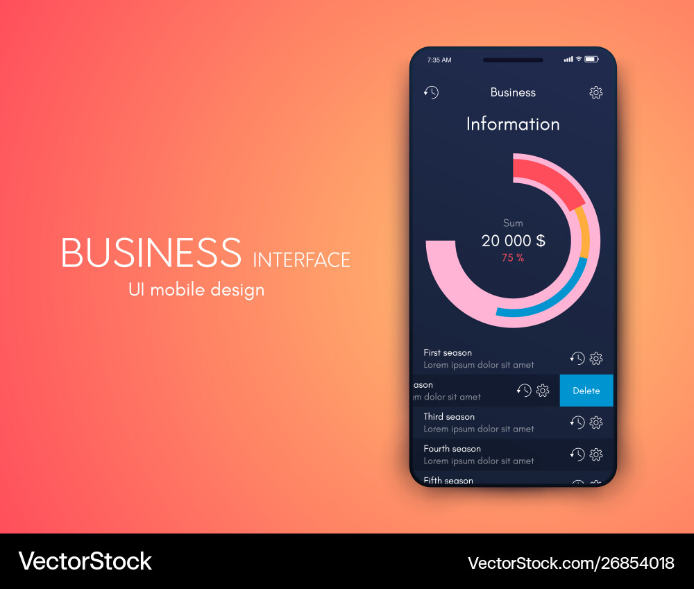 Mobile application interface ui design stock Mobile application interface ui design stock vector image