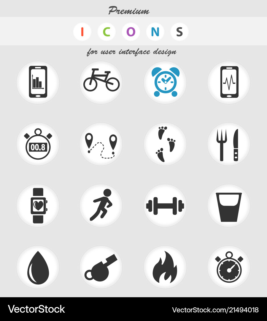 Monitoring apps icon set Monitoring apps icon set Vector Image