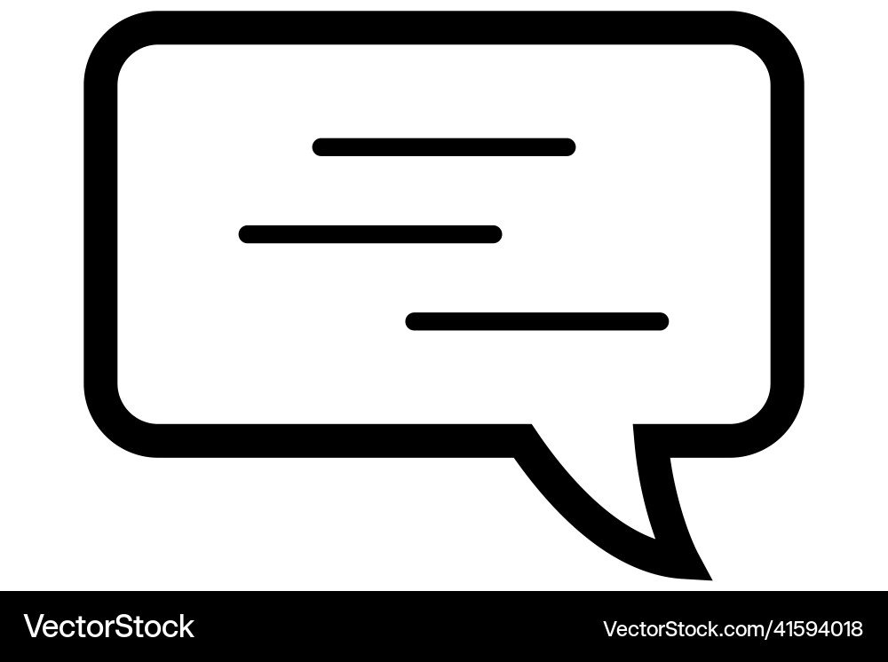 Outline chat icon message symbol transparent text Vector Image