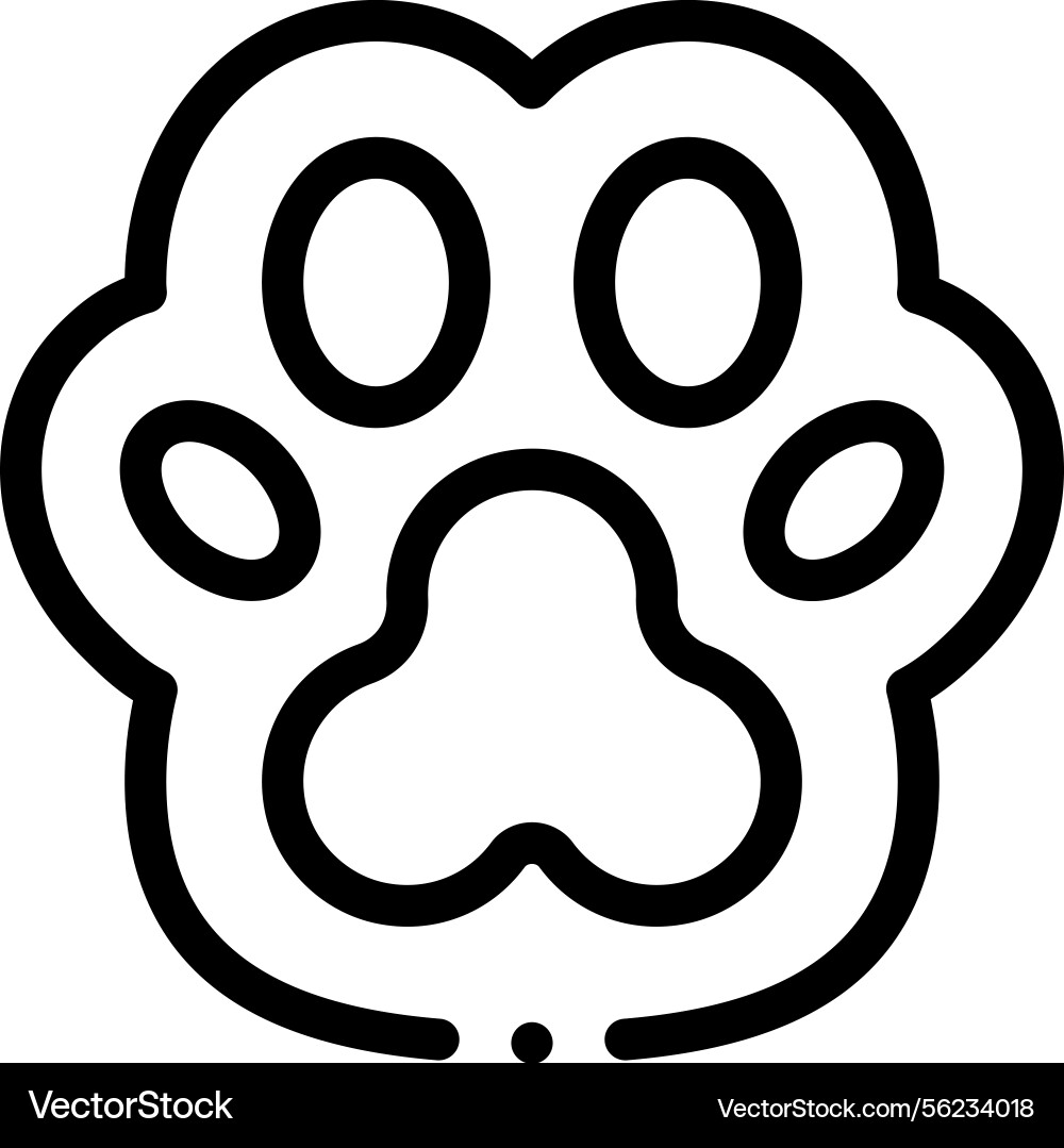 Paw icon thin linear style design isolated Paw icon thin linear style design isolated vector image