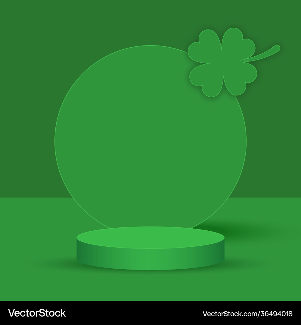 Podium backdrop with empty cube box clover Podium backdrop with empty cube box clover vector image