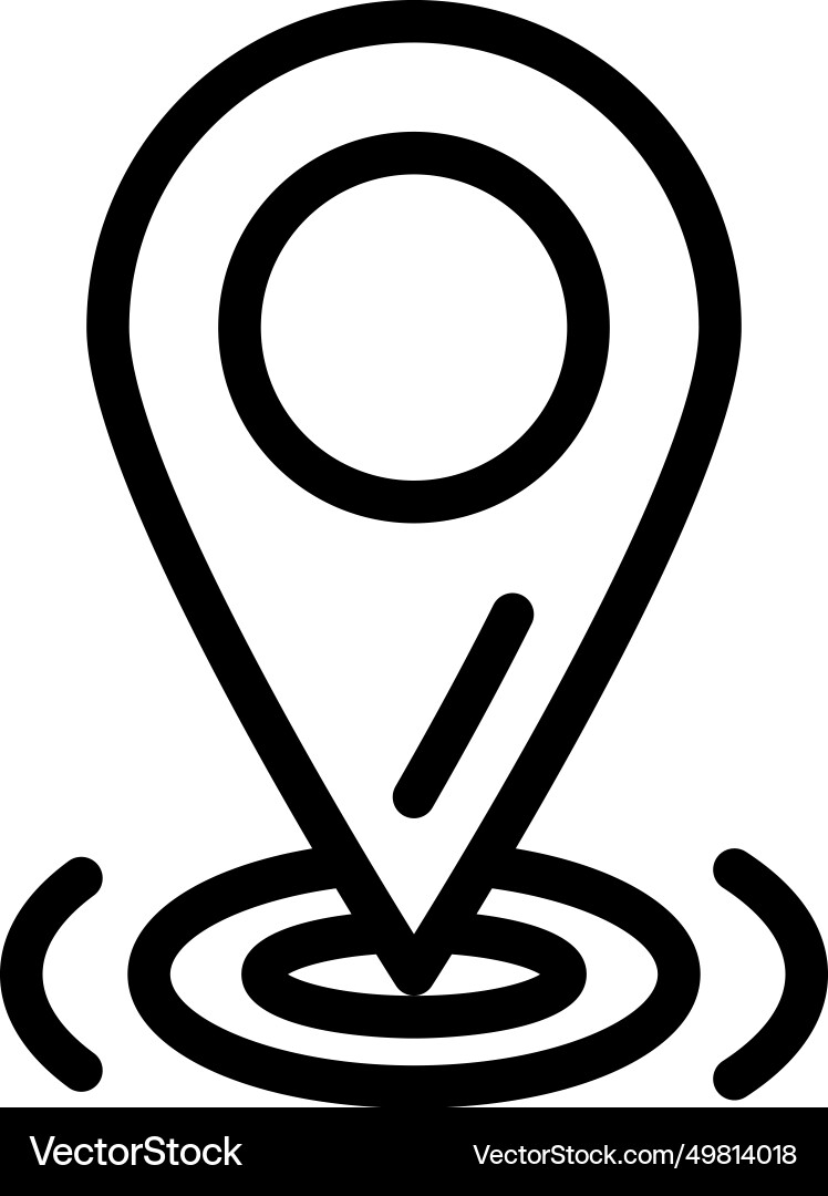 Pointer red map location line icon Vector Image