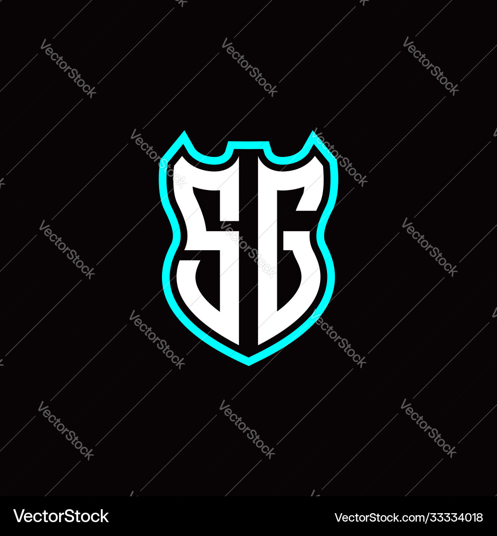 S g initial logo design with shield shape S g initial logo design with shield shape Vector Image