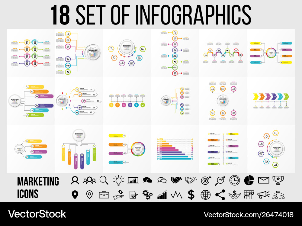 Set of infographics elements design template Set of infographics elements design template vector image