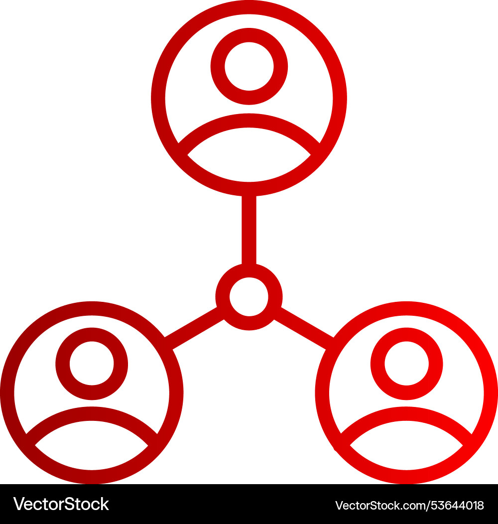 Team work line gradient icon Vector Image