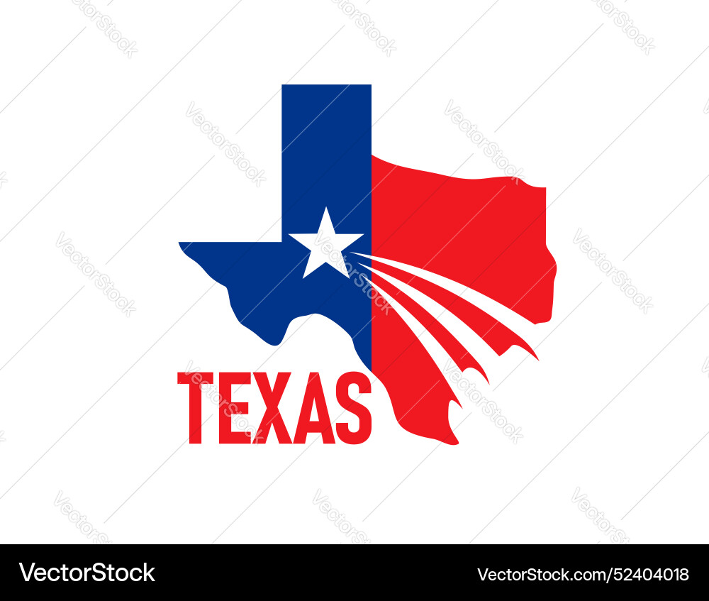 Texas state symbol map icon features a lone star Texas state symbol map icon features a lone star vector image