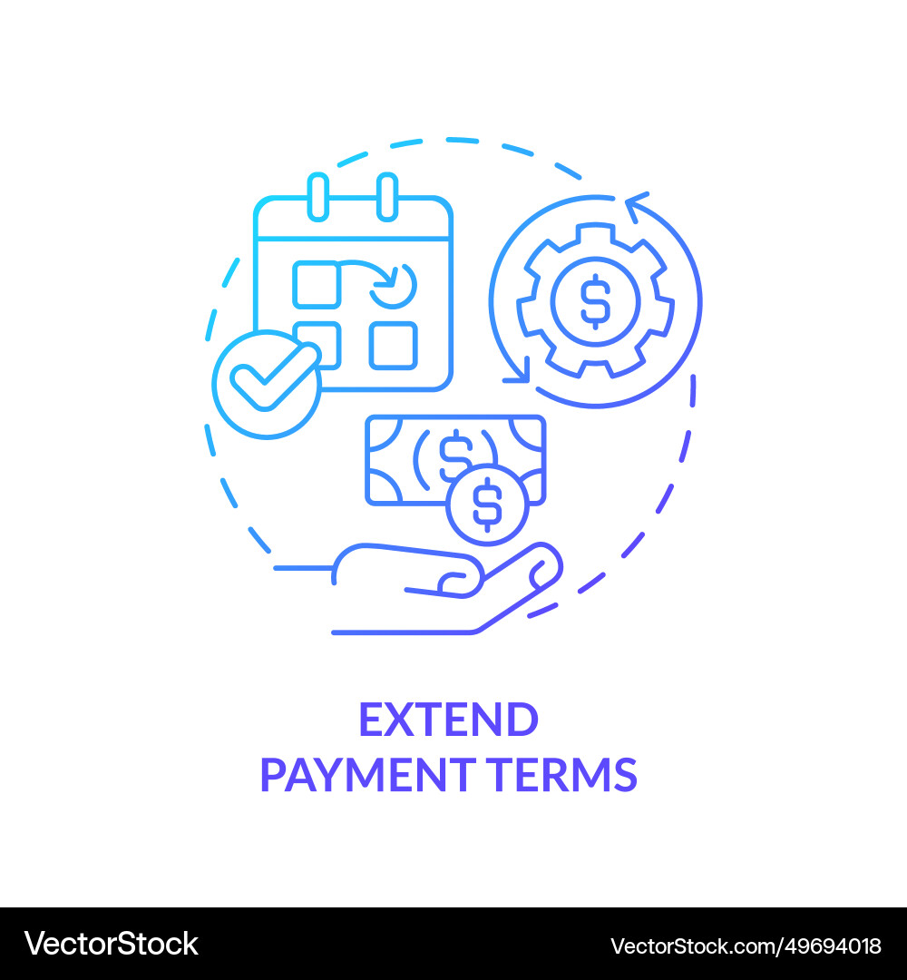 Thin line simple gradient extend payment terms Thin line simple gradient extend payment terms vector image